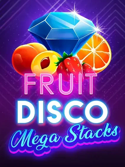 Decorative casino game artwork for Slots Amigo: Fruit Disco Mega Stacks