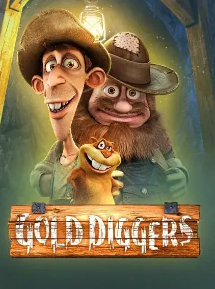 Decorative casino game artwork for Slots Amigo: Gold Diggers
